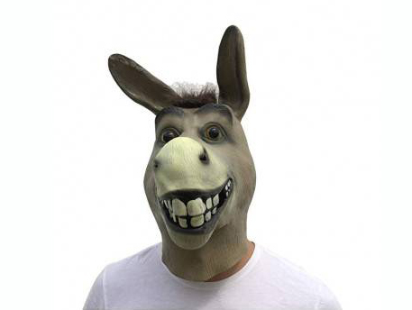 Маска Осел из "Шрека" серый латекс, размер взрослый Маска Осел из "Шрека" серый латекс, размер взрослый