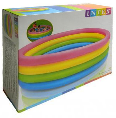 Детский надувной бассейн INTEX 168х46см "Радуга" 780л, от 3 лет Детский надувной бассейн INTEX 168х46см "Радуга" 780л, от 3 лет
