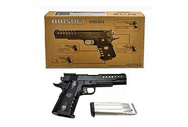 Пистолет металлический M688 AIRSOFT с супер обоймой, калибр 6мм Пистолет металлический M688 AIRSOFT с супер обоймой, калибр 6мм