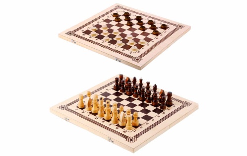 Настольная игра 2 в 1 "Шахматы, Шашки" 40*20*3,6 см (ОЛ) фото 2