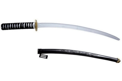 Японский Меч самурая "КАТАНА" с ножнами 2728Q, черный пластик, длина 75 см
