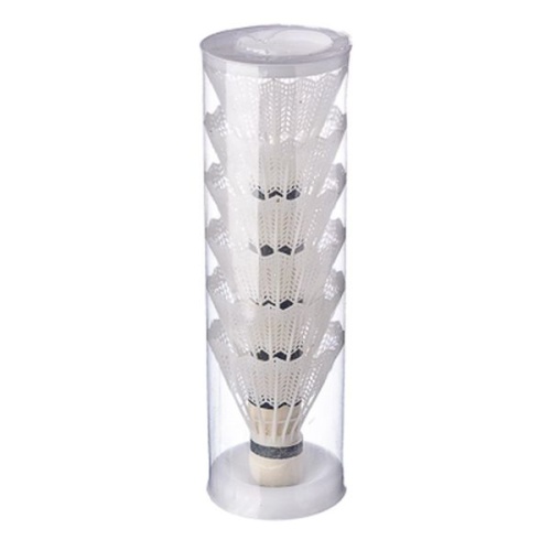 Набор белых воланов SILA PRO для бадминтона 6 штук в тубе, ПВХ