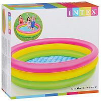 Детский надувной бассейн INTEX "Радуга" 147х33см, с надувным дном, 275л, от 2 лет