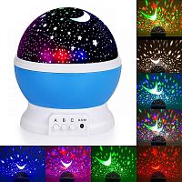 Светильник ночник J184 NIGHT LIGHT "Звездное небо" PROJECTION LAMP, питание USB - 3AA