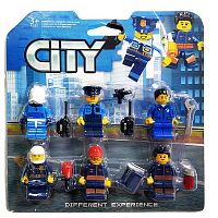 НАБОР Фигурки Город городские службы CITY, пластмассовые, 6 штук на блистере 