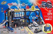 Парковка "Полиция" POLICE + 2 машинки, дорожные знаки в чемодане SK-739JA