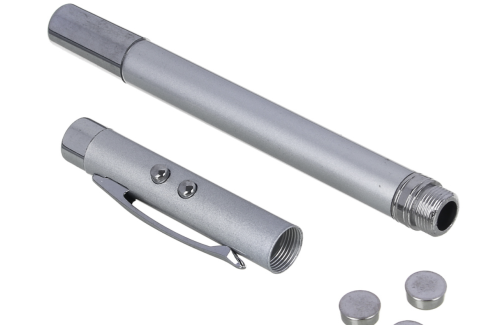 Ручка ЕРМАК выдвижная указка, магнит, 1 LED + лазер, 3xLR41, пластик, металл, 18х3,5 см фото 4