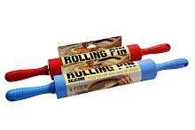 Скалка кулинарная ROLLING PIN силиконовая, пластиковые ручки 45.5 х 5.5 см