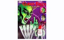 Когти и зубы с кровью (зубы вампира, когти, кровь) GLOWN FACES, белый, зеленый пластик, 15*10 см