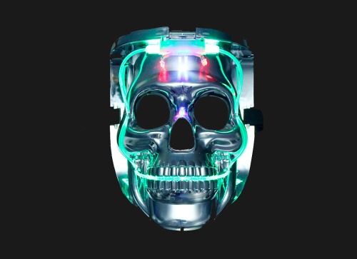 Маска "Череп", светящаяся, пластиковая, размер 24x22см, серебро
