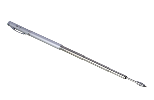 Ручка ЕРМАК выдвижная указка, магнит, 1 LED + лазер, 3xLR41, пластик, металл, 18х3,5 см фото 3