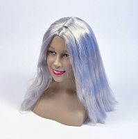 Парик Седой длинный BW099, синтетическое волокно, длина 40 см