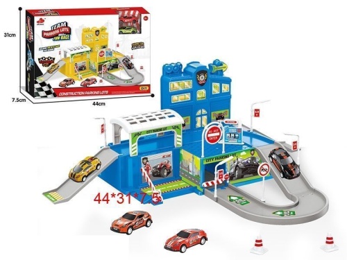 НАБОР Parking Lots TEAM FUN RACE Парковка "Команда Веселая гонка"+ 2 машинки металлические фото 3