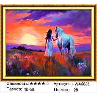 Алмазная мозаика Painting Diamond HWA6681 40x50 см, круглые стразы