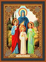 ИКОНА Картина со стразами LP106  "Св. вмц. Вера, Надежда, Любовь и София" 27х33 см 