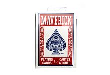Карты для покера Maverick Standard Index Red с пластиковым покрытием, красные, 54 штуки 
