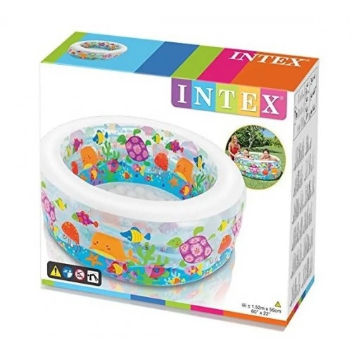 Детский надувной бассейн INTEX "Аквариум" с надувным дном 152х56 см, 360л, от 6 лет