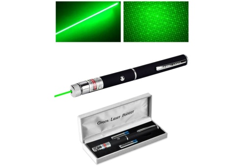 Лазерная указка Green Laser Pointer с 1 насадкой, зеленый луч фото 7