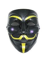 Маска ГАЯ ФОКСА ЛЮКС Анонимуса ЧЕРНАЯ с золотом, размер 20 см Маска ГАЯ ФОКСА ЛЮКС Анонимуса ЧЕРНАЯ с золотом, размер 20 см