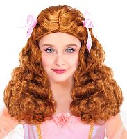 Парик Грациозная принцесса с лентами, коричневый, синтетическое волокно, длина 35 см