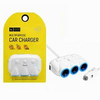 Разветвитель HOCO MULTIPURPOSE CAR CHARGER автомобильный 3 гнезда + 2 USB разъема 3.1A 150W 12-24V
