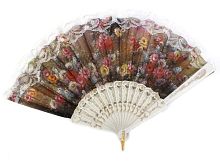 Веер складной "Цветы" складной, с принтом, нейлон, размер 23 см