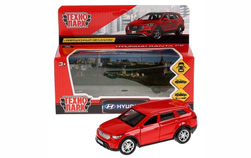 Машина "Hyundai Santafe" красная, металлическая 12 см в коробке фото 2