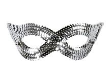 Маска пайетки серебро 05915 (полумаска) полиэстер, без размера