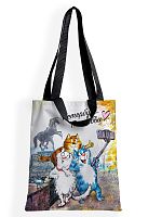 Сумка-шоппер тканевая "Синие коты. Петербург по любви", размер 35*40 см
