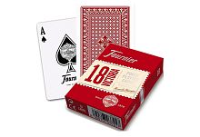 Карты для покера Fournier no 18 (2 standard index) Red с пластиковым покрытием, красные, 54 штуки  Карты для покера Fournier no 18 (2 standard index) Red с пластиковым покрытием, красные, 54 штуки