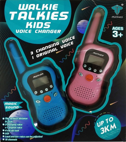 Рация портативная детская RUNION НАБОР 2 штуки, дальность 3 км, питание от 4 х AAA Рация портативная детская RUNION НАБОР 2 штуки, дальность 3 км, питание от 4 х AAA