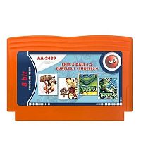 Картридж 8bit 4в1 AA-2489 TURTLES 1+4+CHIP & DALE 1+2 (Русская версия)