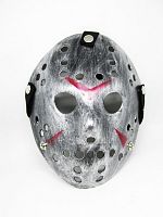 Маска хоккеиста Джейсона Вурхиза серебряная пластик, без размера