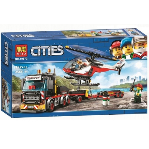 Конструктор BELA Cities "Перевозчик вертолета" 10872, 322 детали