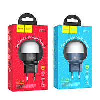 Сетевое зарядное устройство Ночник Hoco C87A DUAL USB CHARGER SET, 2 USB порта 5V 2.4A - БЕЗ КАБЕЛЯ