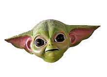 Маска Грогу из фильма "Мандалорец", зеленый, красный латекс, искусственный мех, размер взрослый