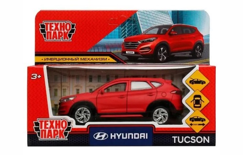 Машина "Hyundai Tucson" красная, металлическая 12 см в коробке фото 5