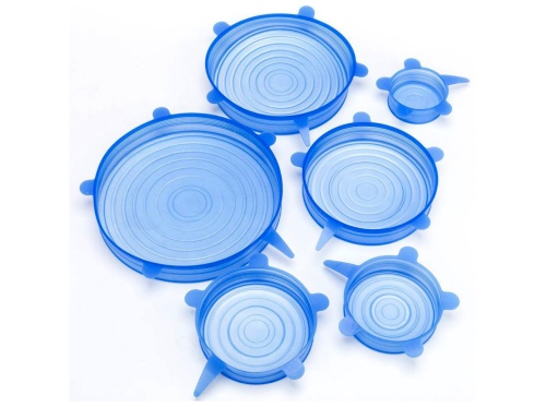 Набор силиконовых крышек SILICONE SEALING LIDS, 6 штук, цвет Синий 680575 фото 4
