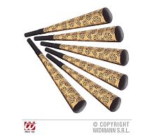 Горны "Happy New Year!" золотые, пластик, длина 27 см, набор 6 штук