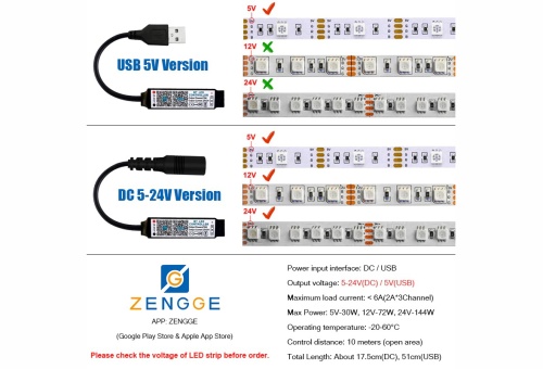 Контроллер Bluetooth, RGB, 4PIN, Огонек OG-LDL41 LED, DC 5-24В фото 8