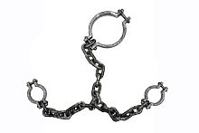 Кандалы ЦЕПИ узника (шея + руки), цвет серебро, длина 108 см