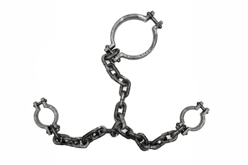 Кандалы ЦЕПИ узника (шея + руки), цвет серебро, длина 108 см