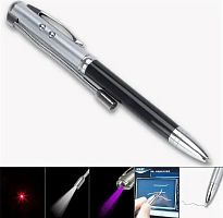 Ручка AS-12, лазер, невидимые чернила, УФ, фонарик, металл, 4в1