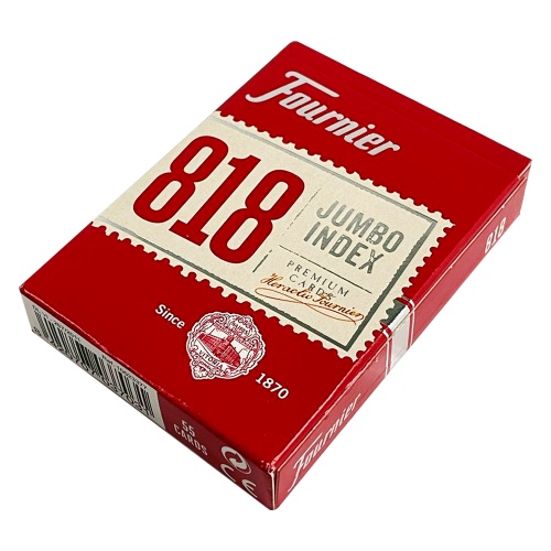 Карты для покера Fournier 818 JUMBO INDEX Red с пластиковым покрытием, красные, 54 штуки 
