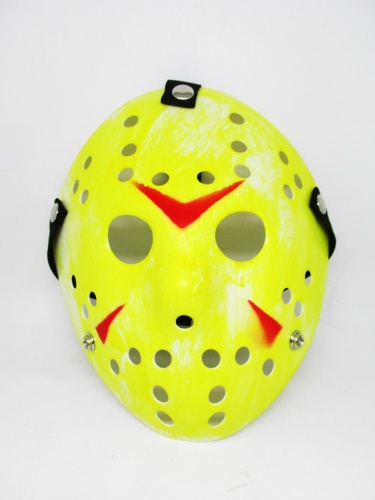 Маска хоккеиста Джейсона Вурхиза желтая пластик, без размера