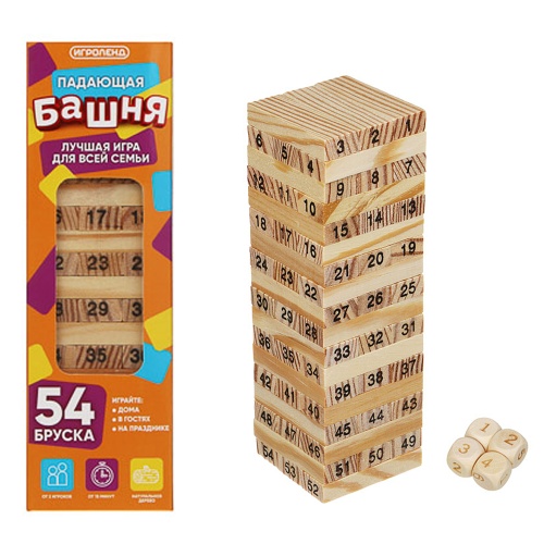 Игра настольная ИГРОЛЕНД "Дженга", дерево, от 3 лет, 18.5 см x 5.5 см х 5.5 см Игра настольная ИГРОЛЕНД "Дженга", дерево, от 3 лет, 18.5 см x 5.5 см х 5.5 см
