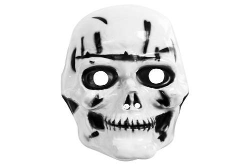 Маска Череп пластмассовая 2663T, бело-черная, без размера Маска Череп пластмассовая 2663T, бело-черная, без размера