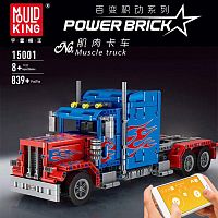 Конструктор Mould King Power Brick "Грузовик Peterbilt 389 Оптимус Прайм на Р/У" 15001, 839 деталей