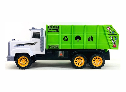 Машина Мусоровоз 2021E белая кабина, зеленый кузов фото 2