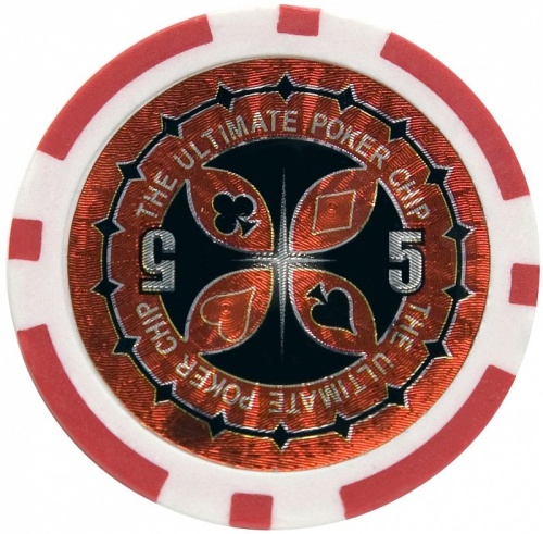 Набор для покера Ultimate POKER GAME SET в алюминиевом кейсе, 300 фишек + 2 колоды карт + 5 кубиков фото 6